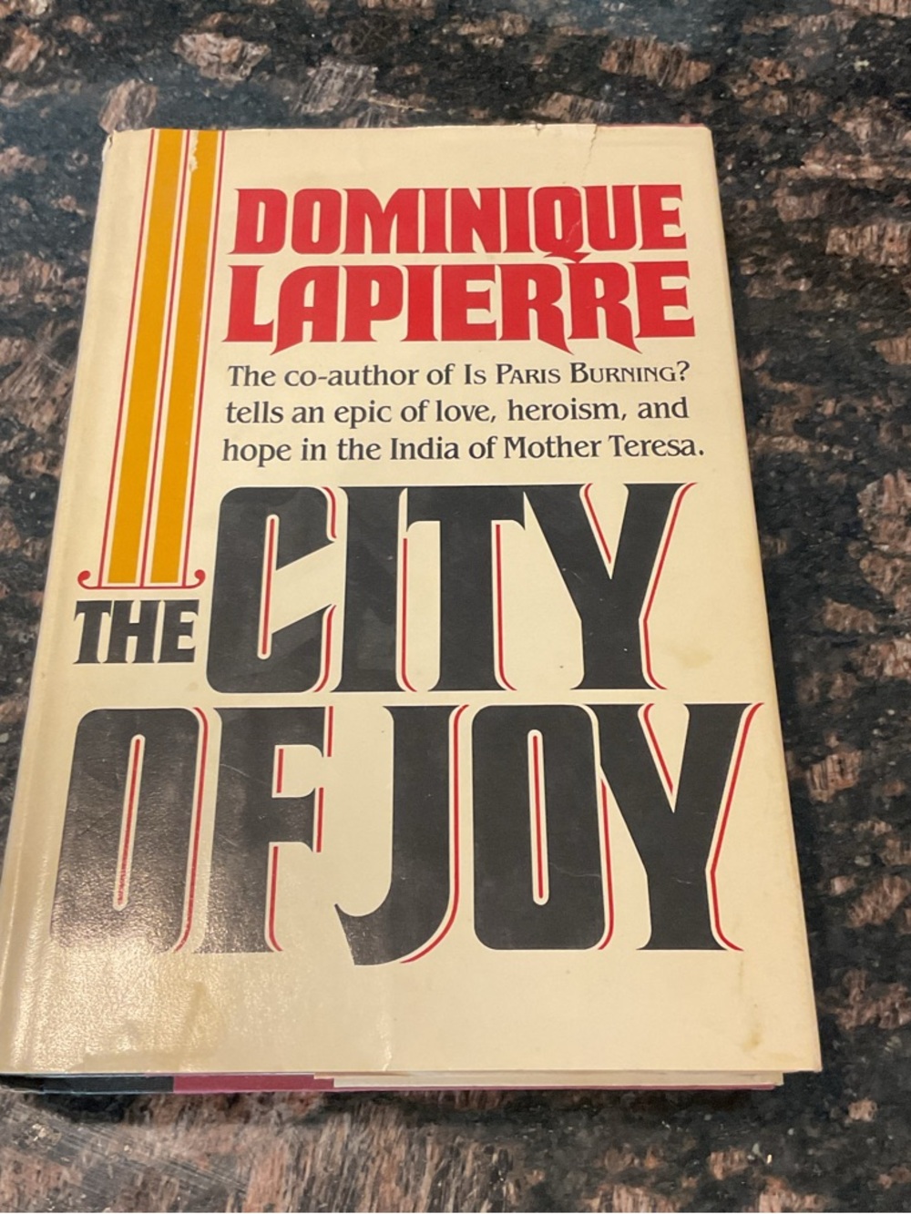 Dominique Lapierre "The City of Joy" Hardcover Book - vintage
